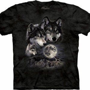 The Mountain CHILD Cotton T-Shirt 15-1851 Wolf Family Small